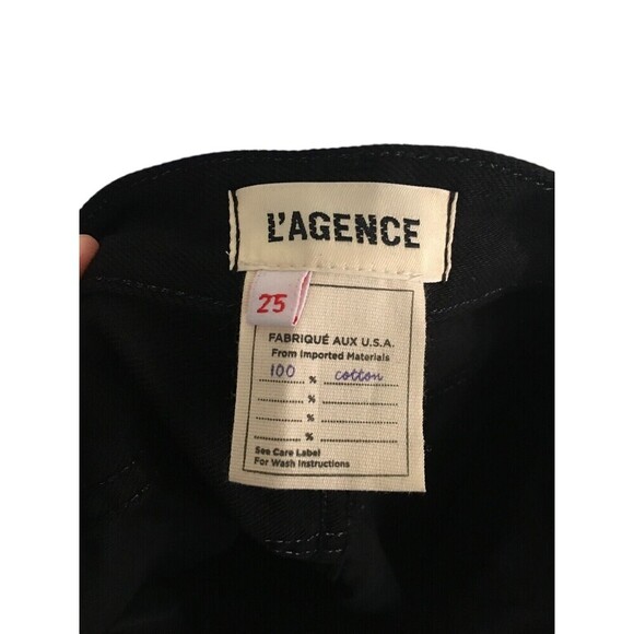 L'agence Jeans Women's Size 25 Black June Cropped Straight Leg Cotton - Picture 7 of 8